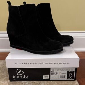 Blondo Black Suede Women's Ankle Boots waterproof
